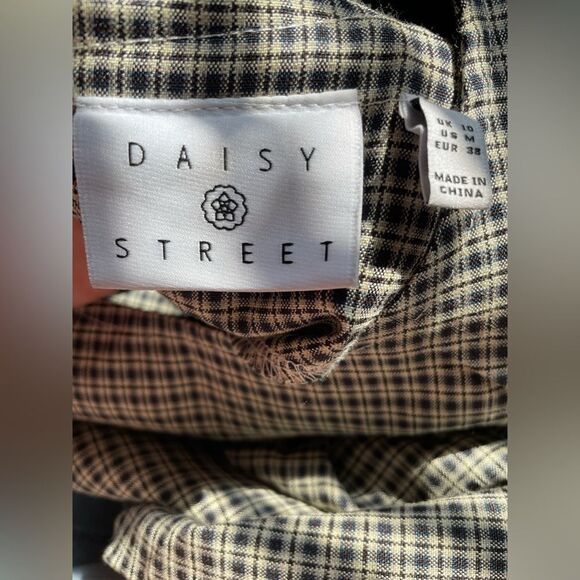 ASOS Daisy Street Tie Sleeve Mini Smock Dress in Micro Check SZ Med Streetwear - Picture 8 of 8